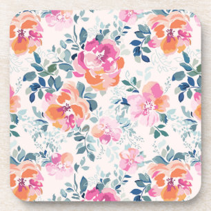Painted Roses Pattern Coaster