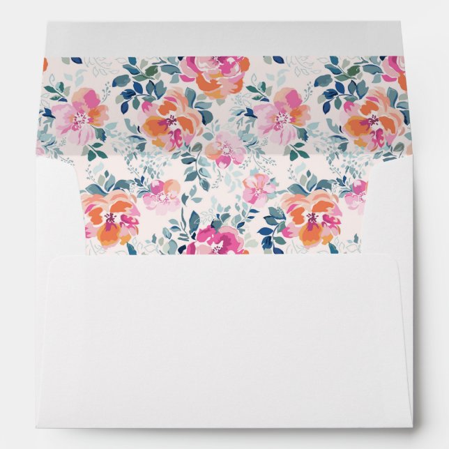 Painted Roses Pattern Envelope (Back (Bottom))