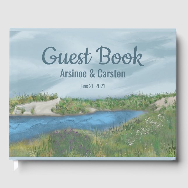 Painted Seaside Wedding Poster Guest Book (Front)