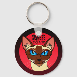 Painted Siamese Cartoon Keychain