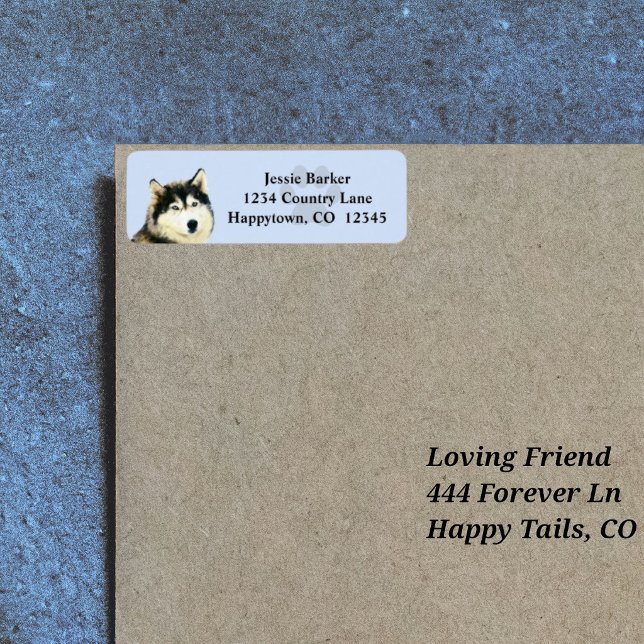 Painted Siberian Husky Return Address Label (Creator Uploaded)