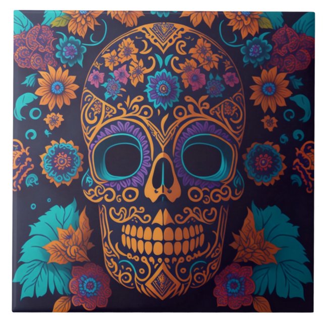 Painted skeletons tile (Front)