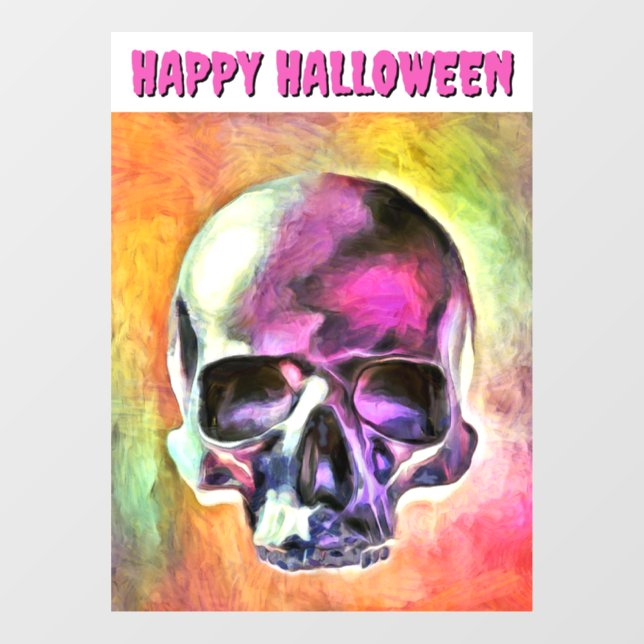 Painted skull. Customized Window Cling (Sheet)