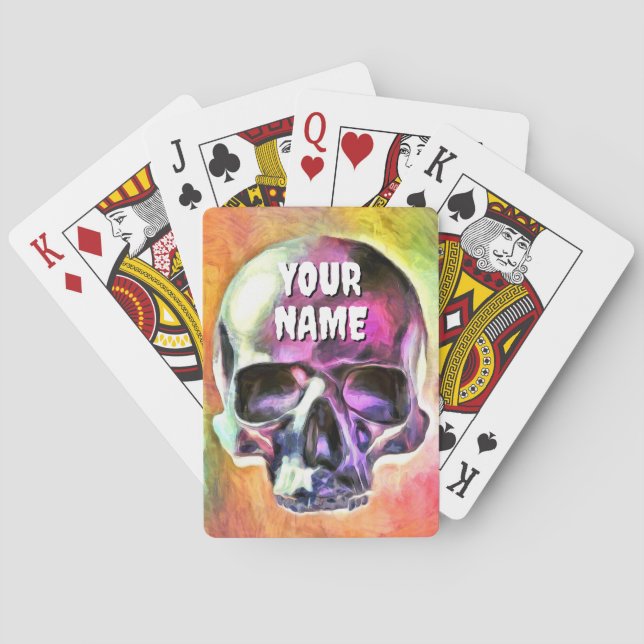 Painted skull. Personalized Playing Cards (Back)