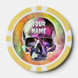 Painted skull. Personalized Poker Chips
