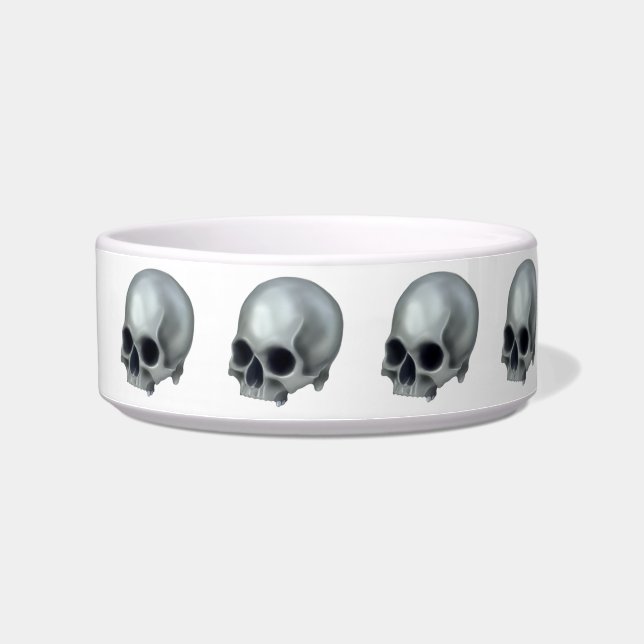 Painted Skull Pet Bowl (Left)