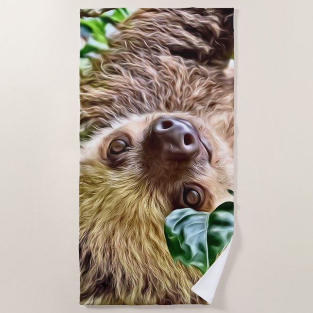 painted Sloth Beach Towel (Front)