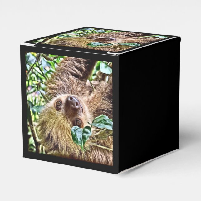 painted Sloth Favor Box (Front Side)