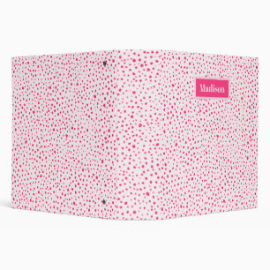 Painted Smudge Dots Preppy Hot Pink Personalized Binder