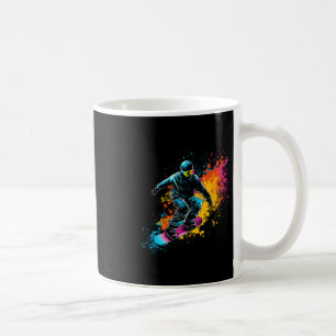 Painted Snowboarder Men Artistic Boys Snowboarding Coffee Mug