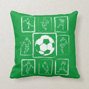 Painted soccer skills motivational throw pillow