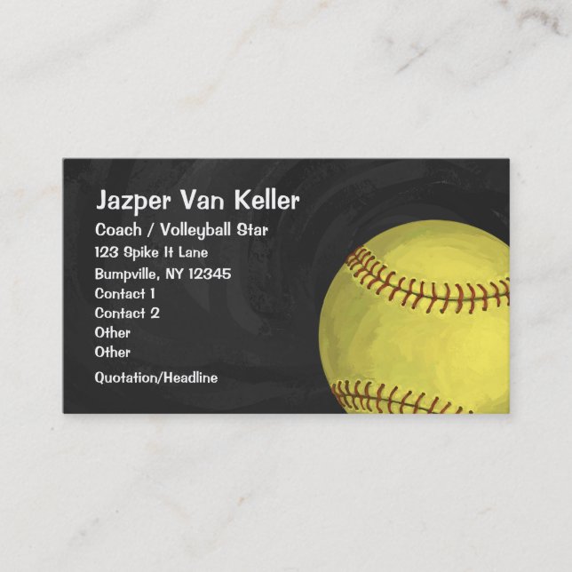 Painted Softball Art Business Card (Front)