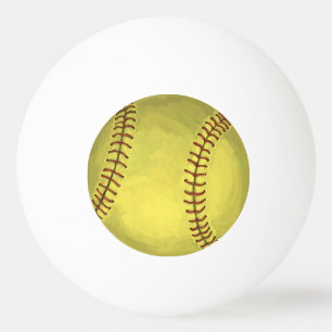 Painted Softball Art Ping Pong Ball