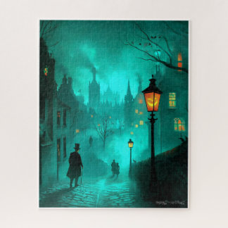 PAINTED SPOOKY HALLOWEEN SCENE C1900 JIGSAW PUZZLE