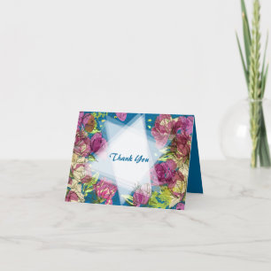 PAINTED SPRING FLOWERS Bat Mitzvah Thank You Card
