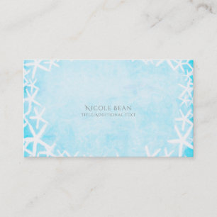 Painted Starfish Aqua Blue Tropical Beach Custom Business Card
