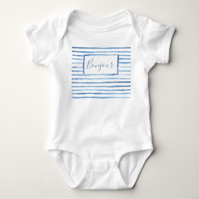 Painted Stripes Customizable Onsie Baby Bodysuit (Front)