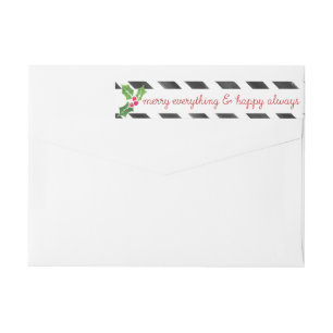 Painted Stripes Merry Everything Wrap Around Label