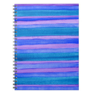 Painted Stripes: Teal, Blue, Violet Notebook