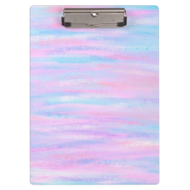 Painted Stripes Turquoise Pink Purple Clipboard (Front)