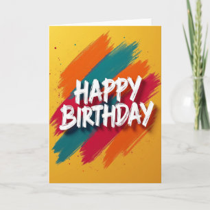 Painted Strokes Birthday Card