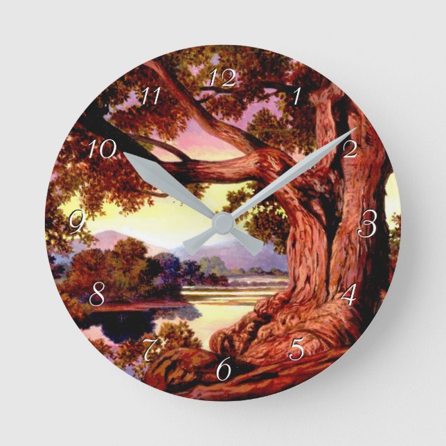 Painted Sturdy Oak Round Clock (Front)