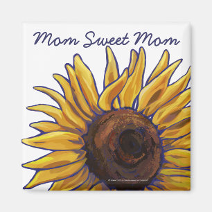 Painted Sunflower Mom Sweet Mom Magnet
