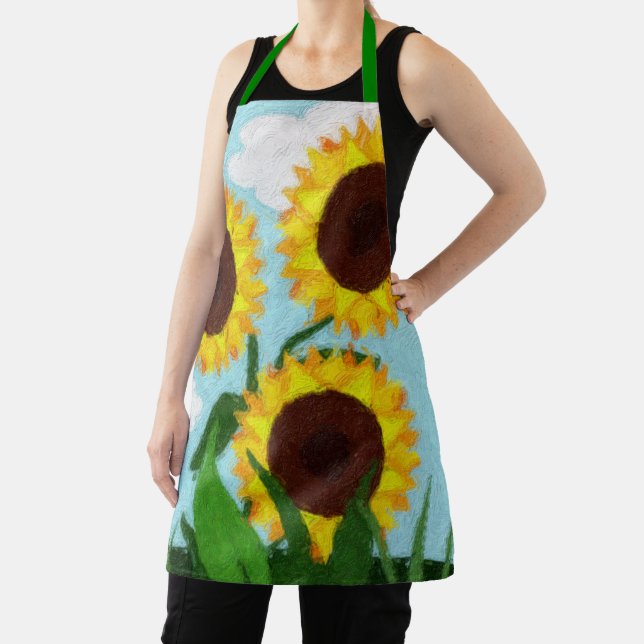 Painted Sunflowers Apron (Insitu)