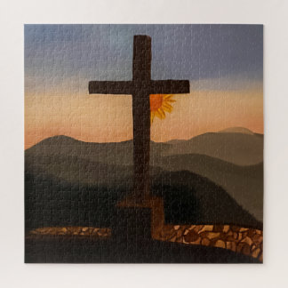 Painted Sunrise at Pretty Place.   Acrylic Print Jigsaw Puzzle