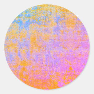 painted texture in sunset colours classic round sticker