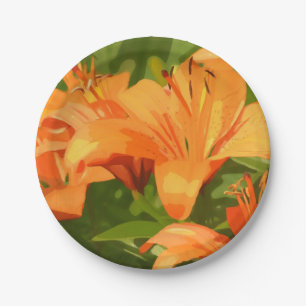 Painted Tiger Lily Paper Plate