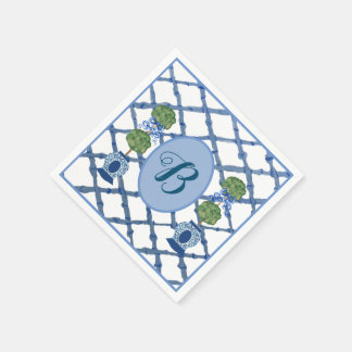 Painted Topiary Chinoiserie Ginger Jars Jar  Napkin