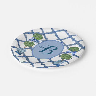 Painted Topiary Chinoiserie Ginger Jars Jar  Paper Plate