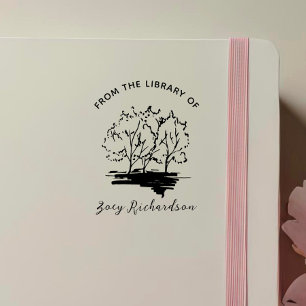 Painted Tree Personalized Book Library Self-inking Stamp