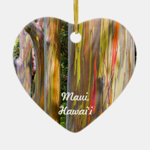 Painted Trees and Bamboo Forest, Maui Ceramic Ornament