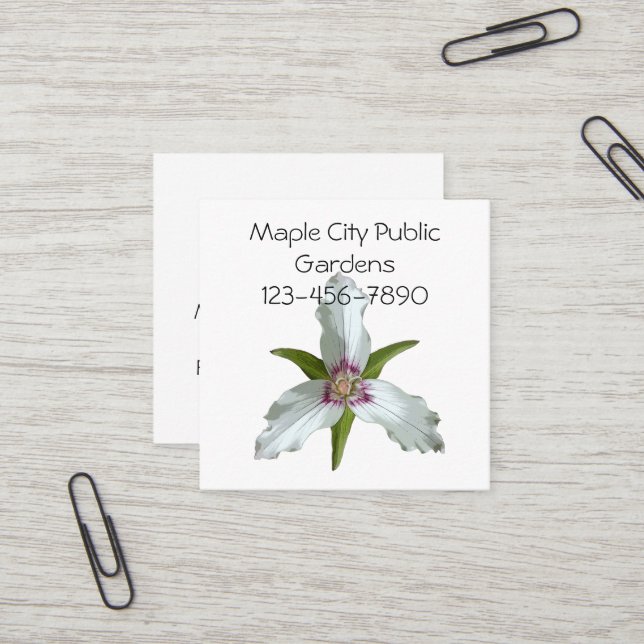Painted Trillium Spring Wildflower Business Card (Front/Back In Situ)