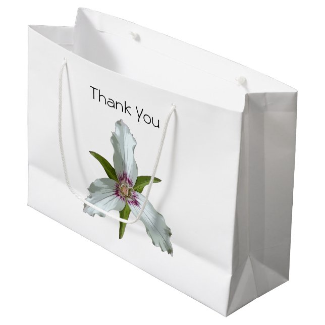 Painted Trillium Spring Wildflower Gift Bag (Front Angled)