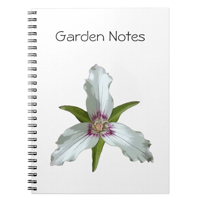 Painted Trillium Spring Wildflower Spiral Notebook (Front)