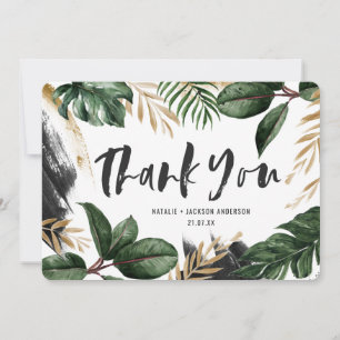 Painted tropical thank you card