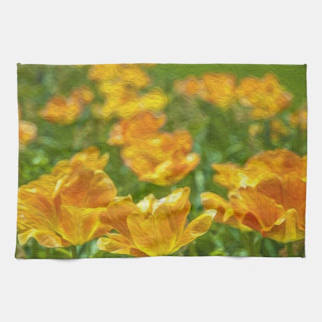 Painted Tulips Kitchen Towel (Horizontal)