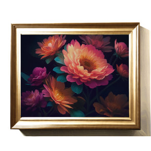 Painted Upclose Flowers Bold 4:3 Poster