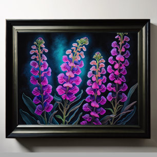 Painted Upclose Snapdragons Flowers 5:4 Poster