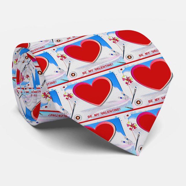 Painted Valentine Heart Add Your Photo Tie (Rolled)