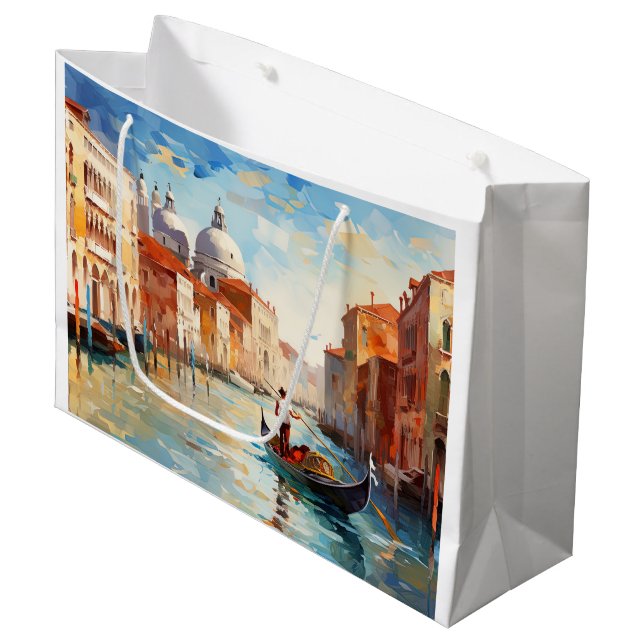 Painted Venice, Italy Large Gift Bag (Front Angled)