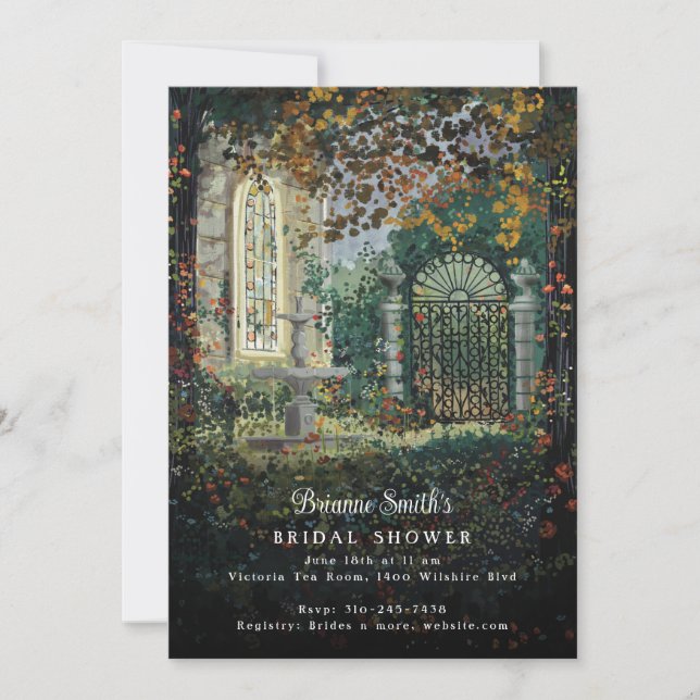 Painted Victorian Garden Romance Bridal Shower Invitation (Front)