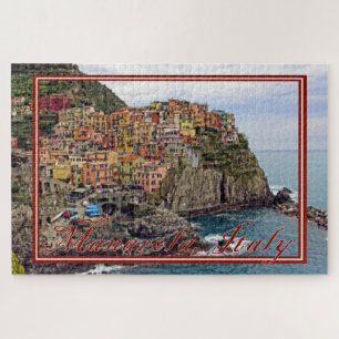 Painted View of Manarola, Italy - 20x30 inch Jigsaw Puzzle