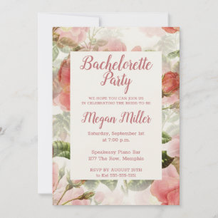 Painted Vintage Bachelorette Party Invitation