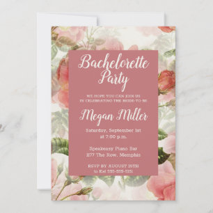 Painted Vintage Bachelorette Party Invitation