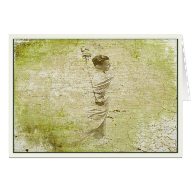 Painted Vintage Golfer in Full Swing (Front Horizontal)