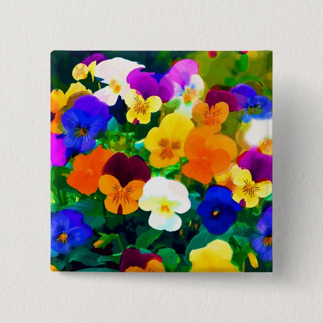 Painted Violets (2012 2 Inch Square Button (Front)